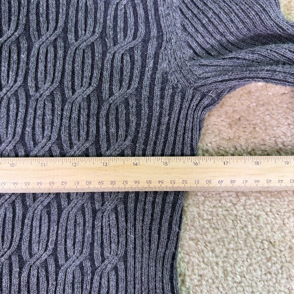 Eddie Bauer Womens Gray Long Cardigan Sweater Size Small Cable Knit Pockets E689 - Picture 8 of 11